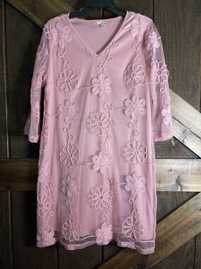 ULTRA PINK Floral Lace Dress Women’s Size Medium Party Holiday Wedding Summer
